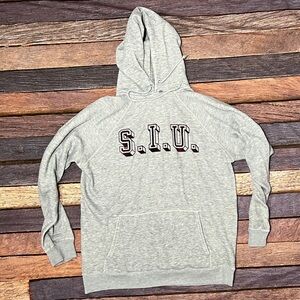 Vintage 1980s Southern Illinois NCAA College Gray Hoodie Pullover Sweatshirt